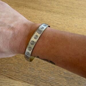 Vintage Taxco Etched Bangle Bracelet